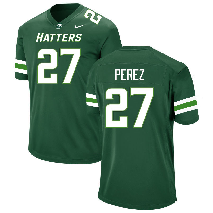 Men-Youth #27 Chachi Perez Stetson Hatters 2023 College Football Jerseys Stitched-Green